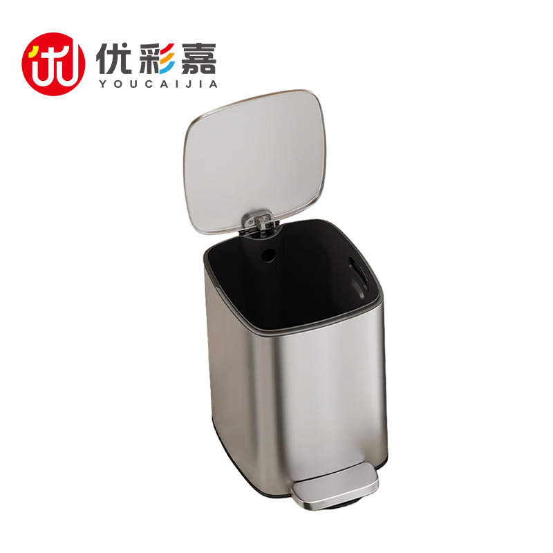 优彩嘉 不锈钢脚踏垃圾桶 13L LJT03 个高清大图