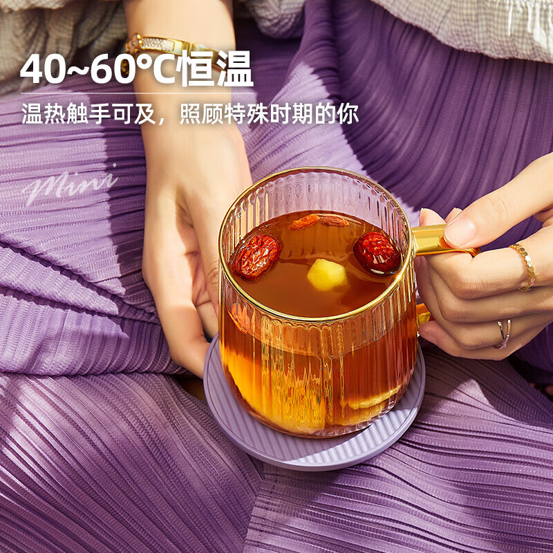 生活元素电热壶小巧精致携带方便触屏操作轻松上手香芋紫I156高清大图