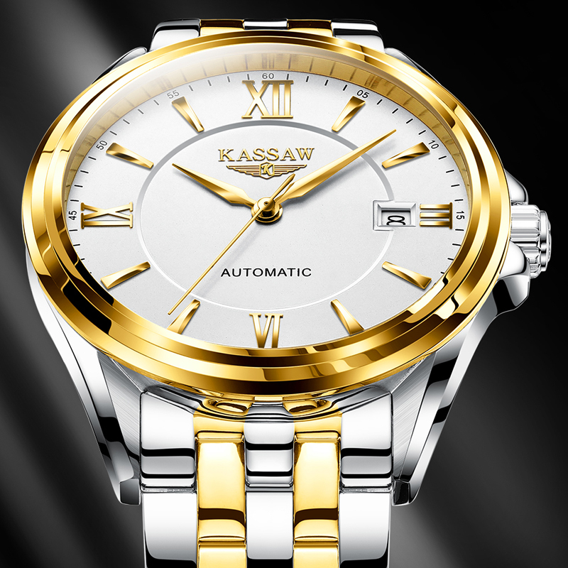 卡梭kassaw手表男自动机械表进口机芯时尚商务防水手表日历男表skk818