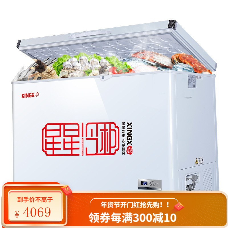 星星(XINGX) BD/BC303FE 超低温冰柜冷柜 商用大容量 冷藏冷冻速冻柜 急冻冰箱 +风机循环制冷