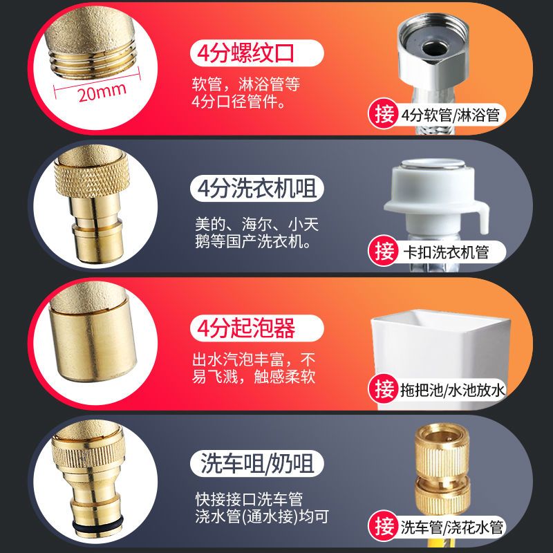 迪的全铜洗衣机户外老式快开慢开带锁接水管水龙头水嘴4分6分防冻 A1带锁短款4分平口