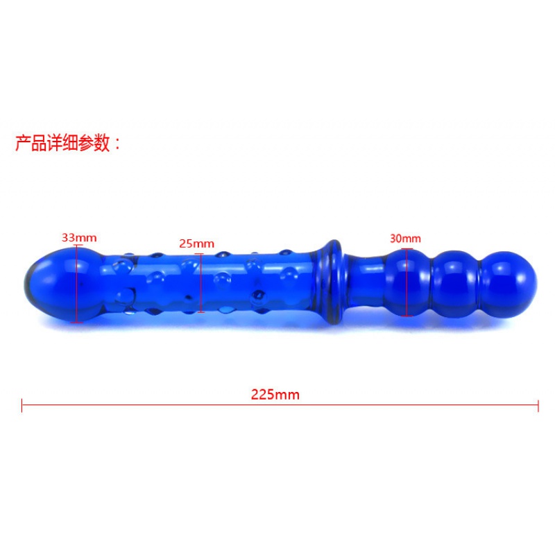 水晶玻璃双头龙大颗粒浮点交后庭按摩棒女用自玩情趣用品性高清大图