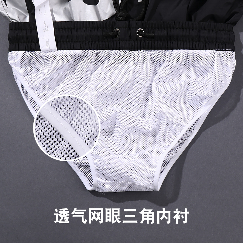 运动短裤男轻薄速干沙滩裤大字母反光胶印时尚健身休闲三分裤泳裤