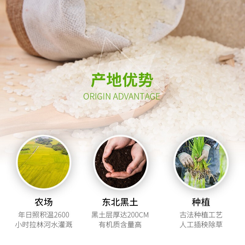 金福乔府大院东北长粒香米5KG*2袋