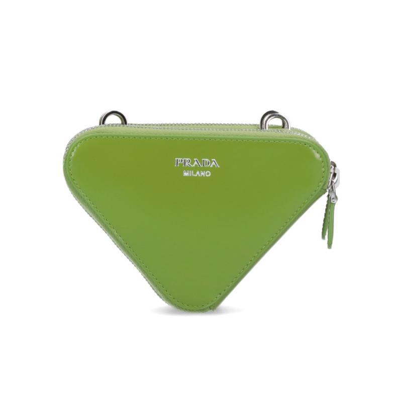 普拉达(PRADA)女士牛皮单肩包时尚小巧可调节链条三角徽标斜挎包