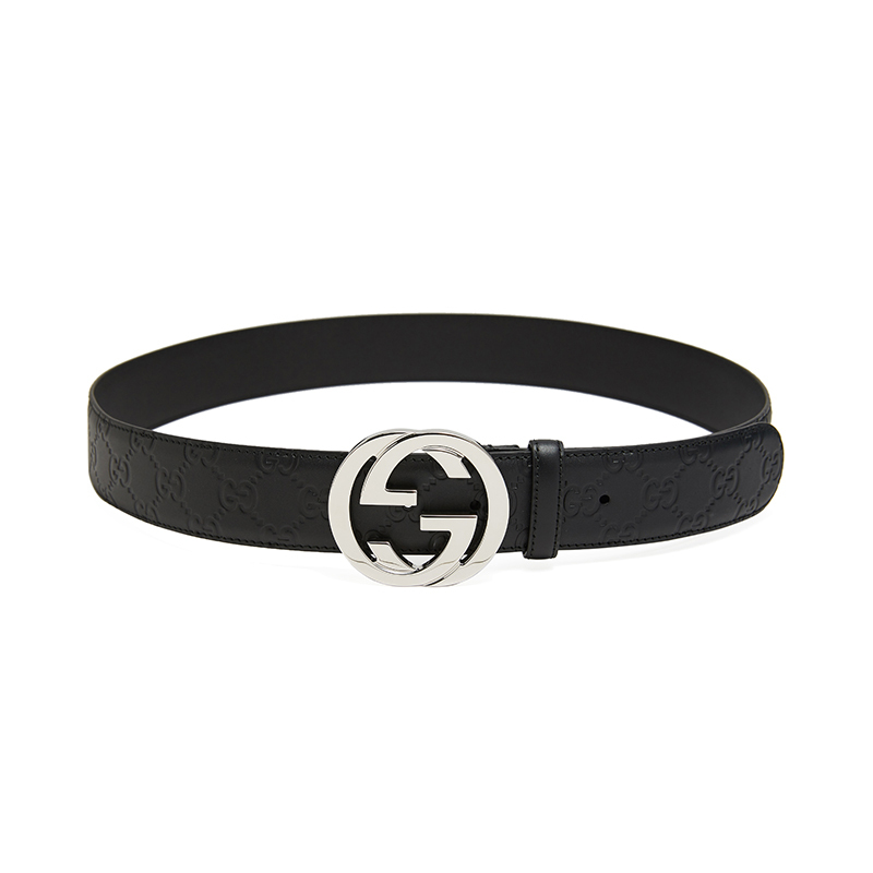 GUCCI 古驰 GUCCI腰带 男士经典双G压纹商务休闲时尚皮带85