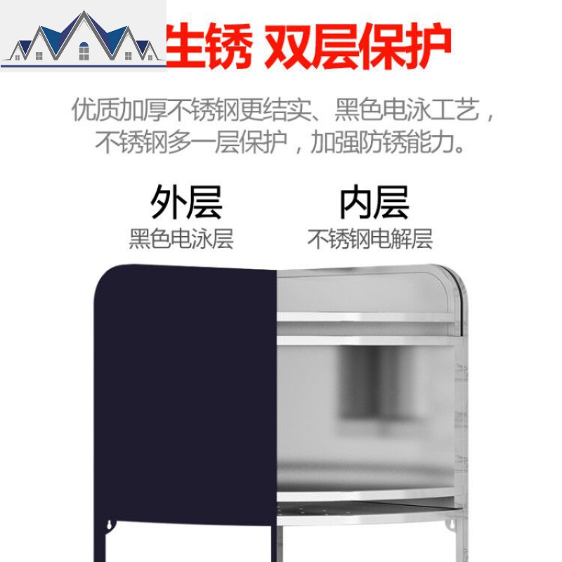 黑色不锈钢厨房置物架壁挂落地2三层三角油盐酱醋收纳架调料架子 三维工匠高清大图