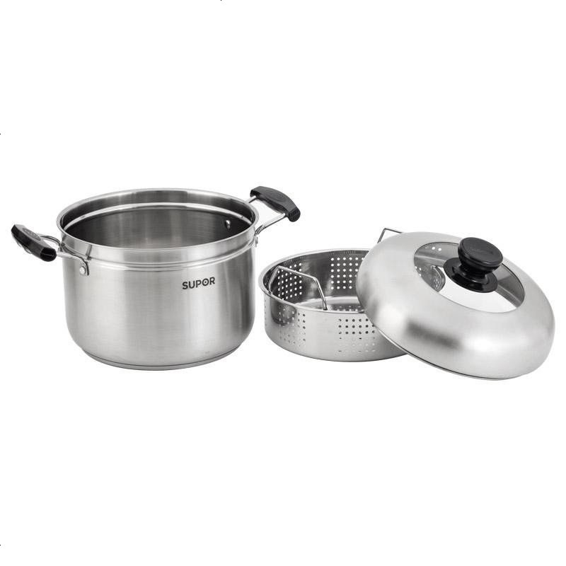苏泊尔(SUPOR)SZ24S1蒸锅 304不锈钢蒸滋味蒸煮多用锅蒸笼 燃气灶电磁炉通用锅具 24CM高清大图
