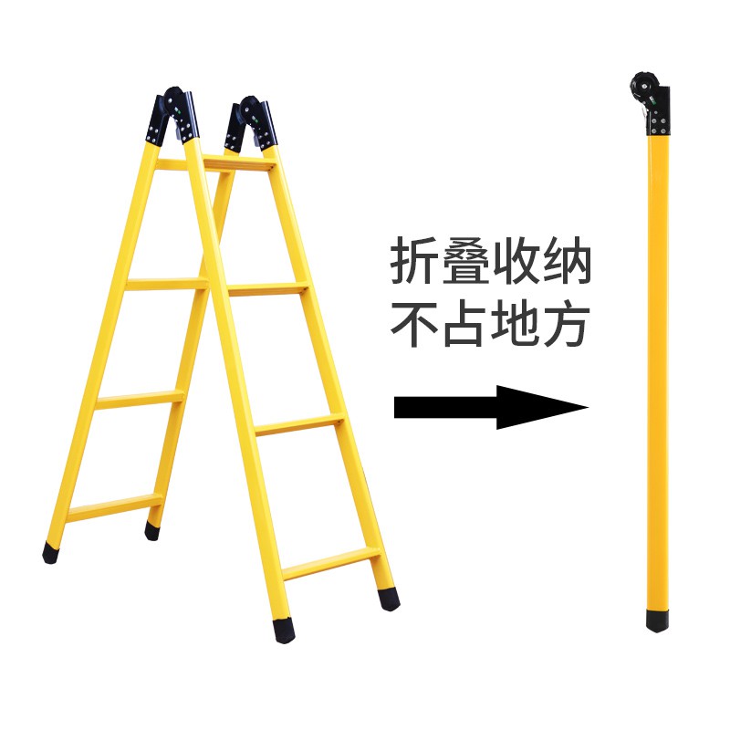 梯子家用折叠梯子伸缩人字梯加厚多功能楼梯1.5 3 4 5 6米工程梯 三维工匠 [特厚加强款]方管款绿色2-4米高清大图