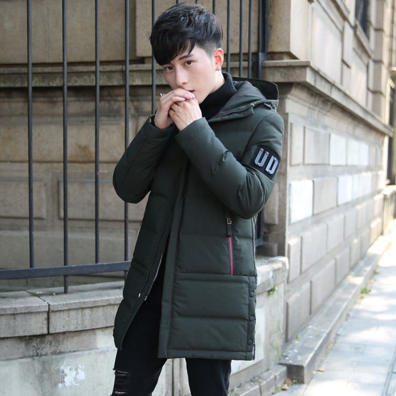 马库斯(Marcus)羽绒服男轻薄中长款短款青年中年男士加厚外套冬季连帽薄款男装超薄韩版修身大码90%白鸭绒男装衣服图片