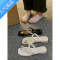SUNTEK珍珠人字拖鞋女夏外穿夹脚套趾凉鞋法式低跟平底沙滩罗马小众凉拖