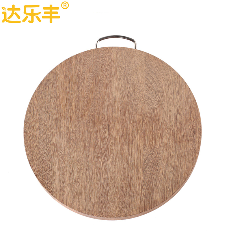 达乐丰 木质菜板 33*33*3CM 鸡翅木 圆形菜板 厨房砧板 实木家用切菜板 加厚剁骨案板 刀板面板