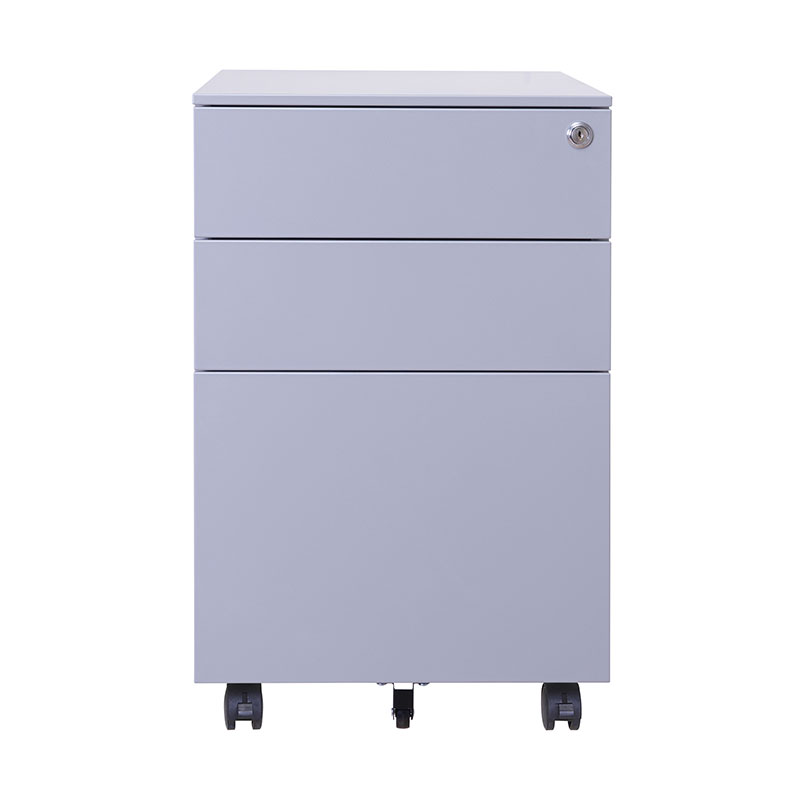 臻远 ZY-HDGB-03 钢制活动柜办公文件柜三抽储物矮柜 侧拉款闪银灰色高清大图