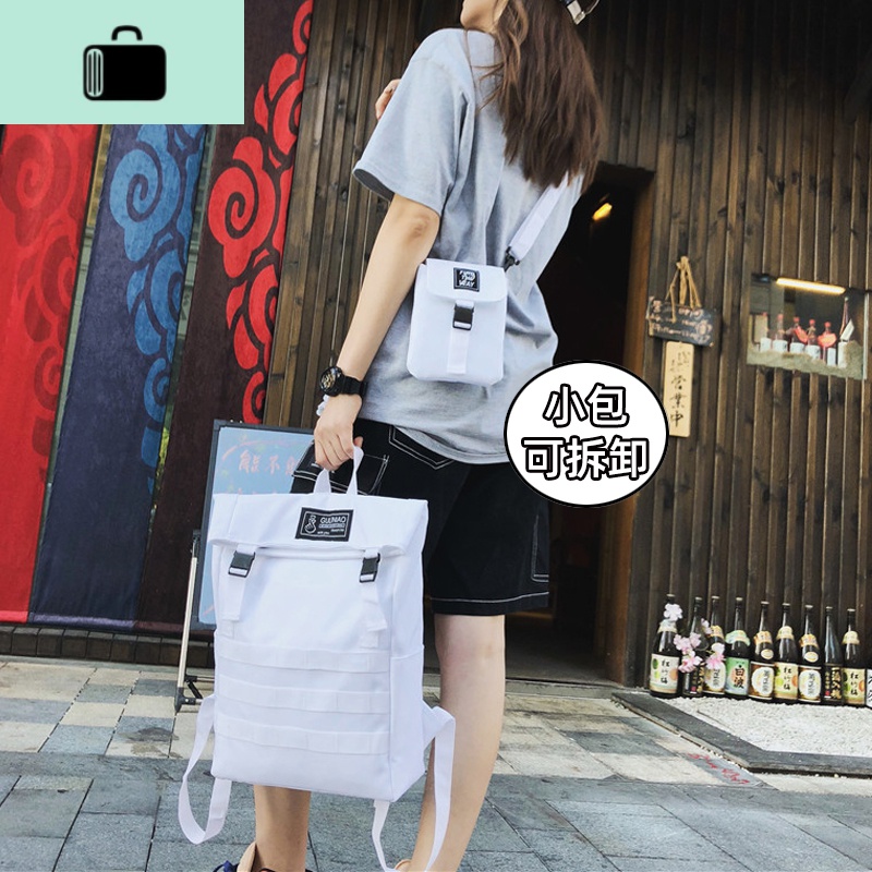 ins风书包女男韩版百搭潮牌超火背包时尚潮流高中生大学生双肩包NEWLAKE高清大图