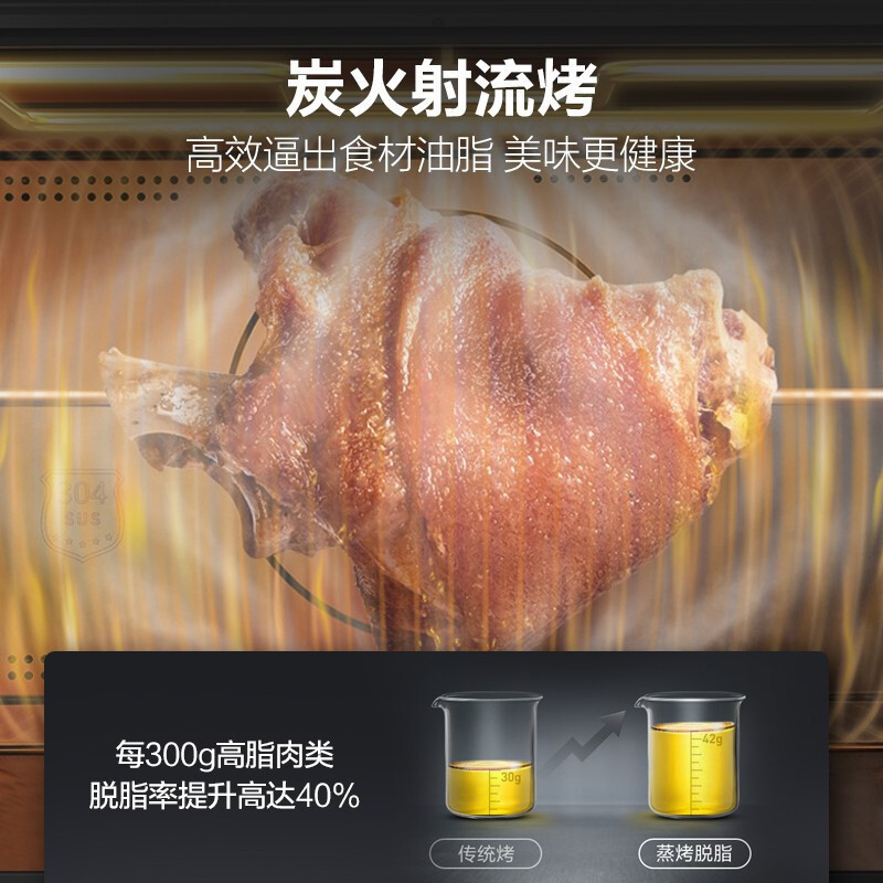 美的(Midea)家用台式蒸烤箱蒸箱PS30H5W 30L 智能家电 蒸烤一体机 大容量二合一智能电烤箱 料理炉