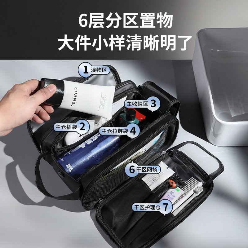 乐活旅行双拉链洗漱包高清大图