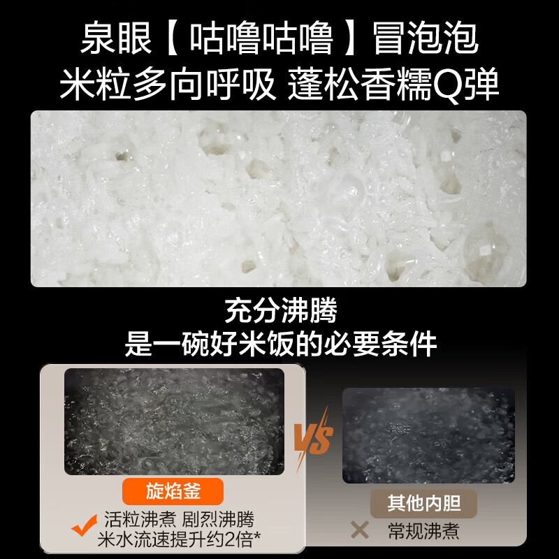 苏泊尔旋焰釜蓬蓬煲远红外电饭煲1-8人4L大容量不粘家用多功能电压力煲智能IH电饭锅煮饭锅F40A81高清大图