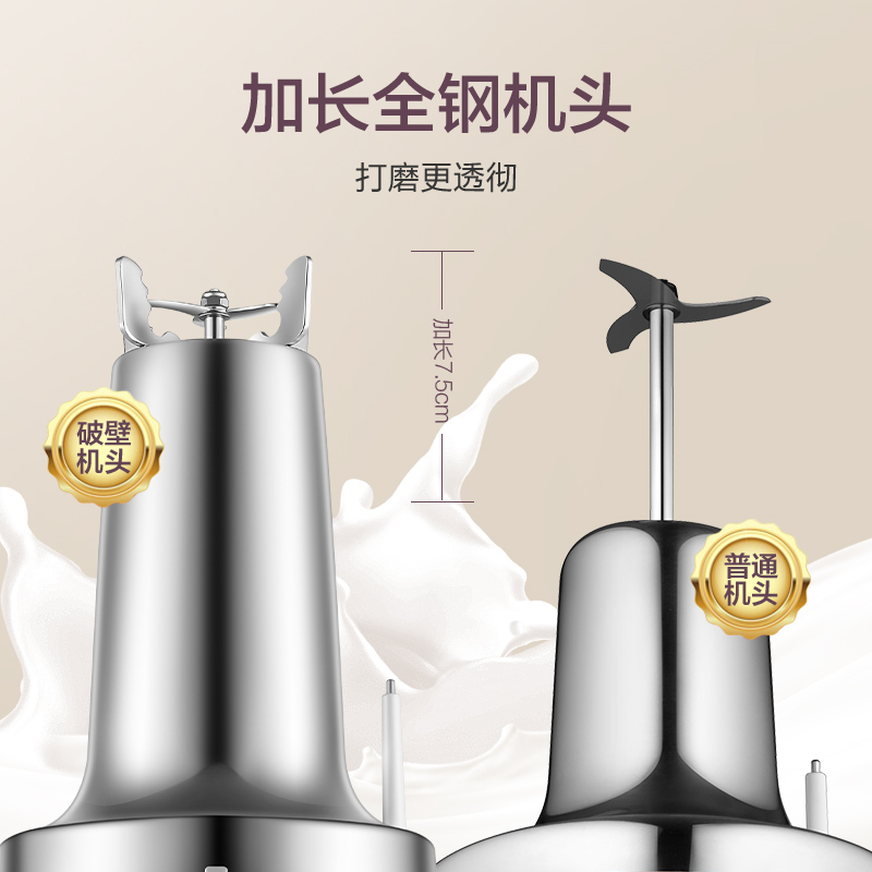 苏泊尔(SUPOR)豆浆机 1.2L/升 多功能全自动高速破壁无渣全钢无网免过滤多功能密闭熬煮可保温DJ12B-Y58E