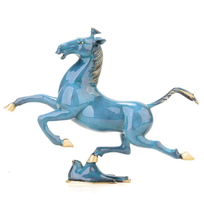 家柏饰corated马踏飞燕摆件铜马到成功奔马客厅办公室装饰品商务礼品