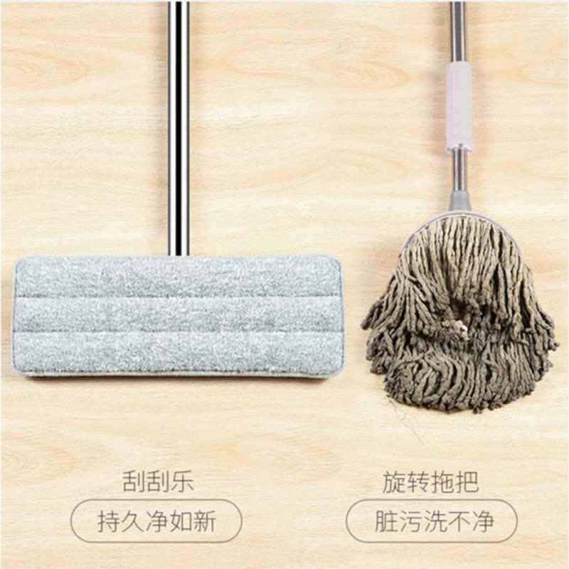 免手洗家用平板一拖净木地板懒人拖把干湿两用旋转拖布桶刮刮乐拖图片