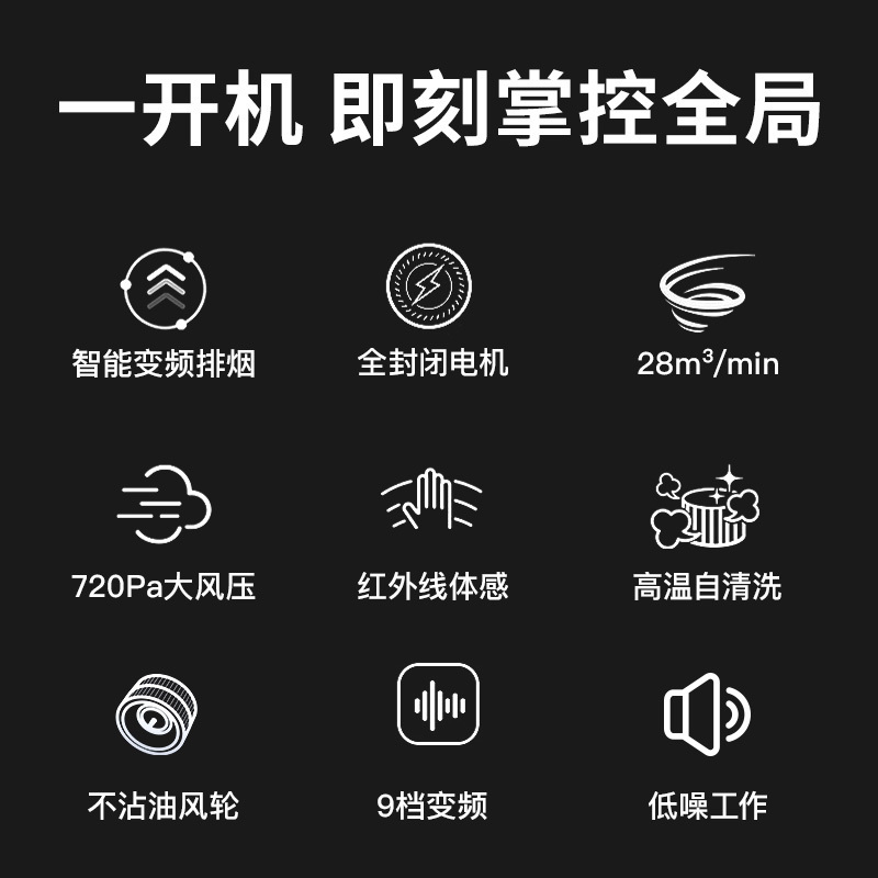 爱德(aide) 侧吸式油烟机 变频烟机防油烟倒灌 28立方大吸力顶侧双吸7字型抽油烟机免拆洗 Q9油烟机 师傅安装