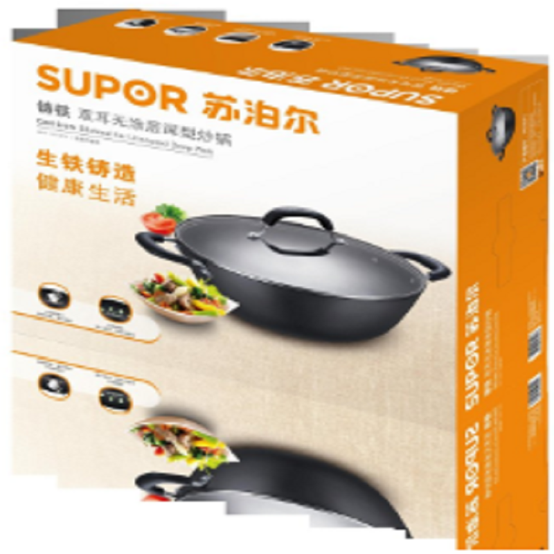 苏泊尔铸铁双耳无涂层深型炒锅FC34Y1高清大图