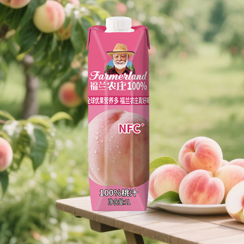 福兰农庄 水蜜桃汁 1L 瓶高清大图