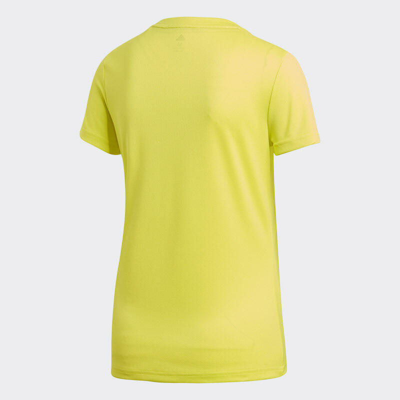 阿迪达斯 (adidas)春夏新款羽毛球短袖男女款圆领T恤情侣款休闲运动短袖针织速干透气 女款黄色CW7088 (S-X