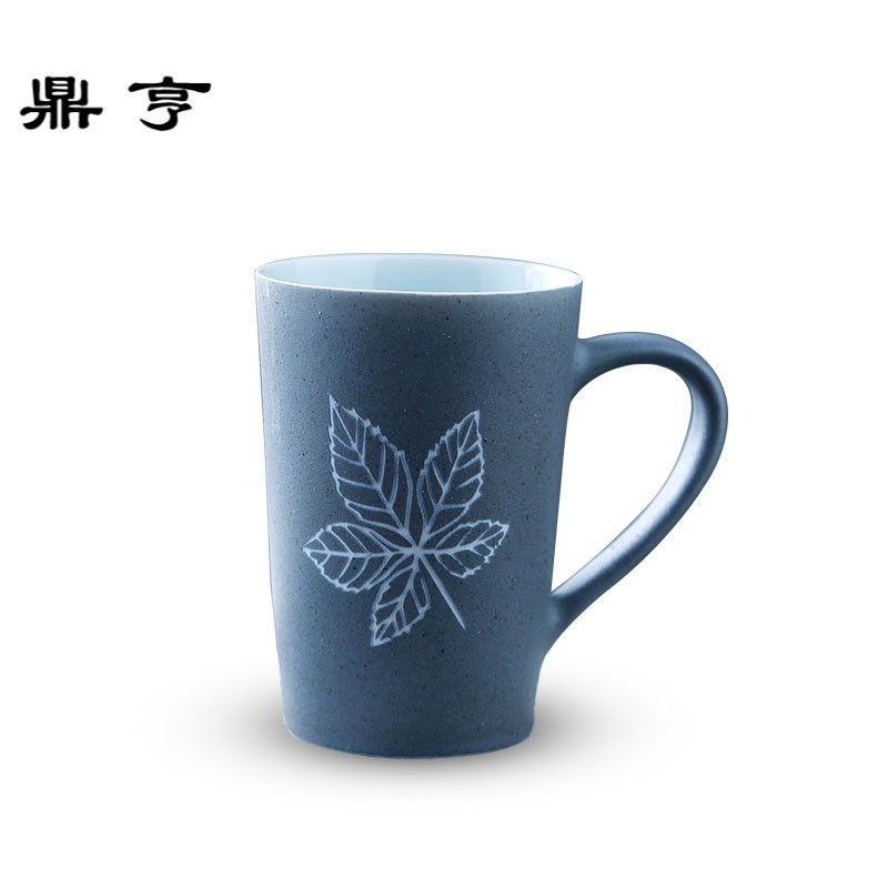 鼎亨私人定制马克杯带盖勺大容量水创意简约刻陶瓷咖啡杯子情侣
