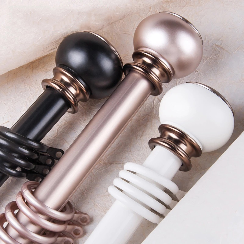 阿迪丽娜 窗帘杆罗马杆单杆双杆侧装简约现代穿杆式铝合金配件静音