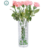 加厚花瓶玻璃透明水养富贵竹玫瑰百合干花插花摆件大号客厅北欧瓶 封后 30直筒郁金香[加厚加重]