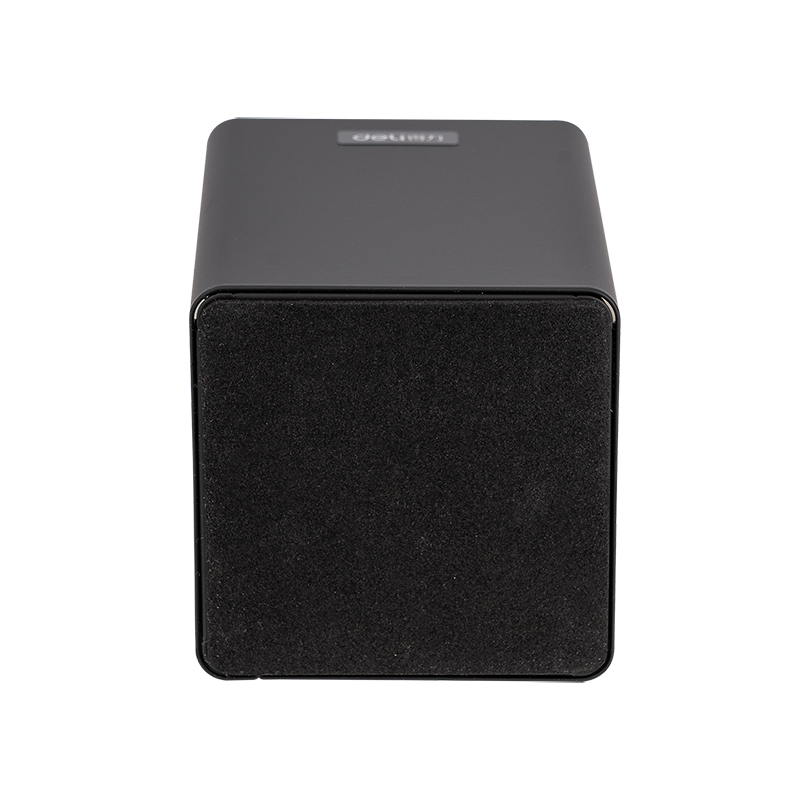 得力8931笔筒 黑色一个装 金属收纳不锈钢办公磨砂质感桌面多功能办公用品摆件高清大图