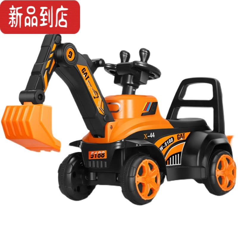 真智力儿童挖掘机玩具车男孩工程车可坐人遥控可坐超大号挖土机电动挖机图片