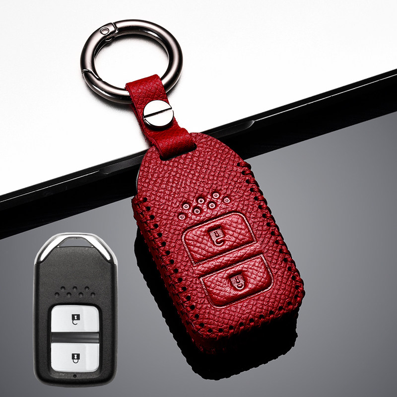 【补贴10%】适用于本田XRV钥匙套2020款本田XR-V真皮钥匙包19款xrv专用锁匙扣汽车钥匙包 本田A款红色（智能二键）