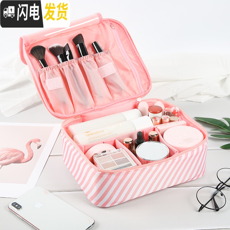 三维工匠网红化妆包ins风超火小号便携大容量化妆袋少女心洗漱品收纳盒收纳包高清大图