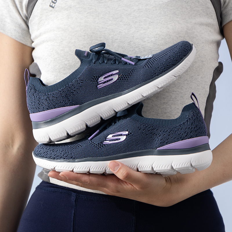 SKECHERS斯凯奇女鞋新款网面透气健步鞋减震休闲运动鞋150122-NVLV ZP高清大图