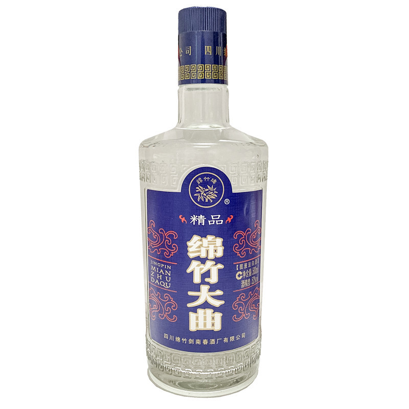 四川剑南春酒厂出品 绵竹大曲 精品蓝标 52度500ml 6瓶组合装高度白酒