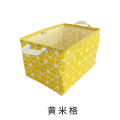 宿舍收纳筐布艺防水脏衣篮棉麻可折叠玩具箱洗衣脏衣篓家居收纳桶_29 黄米字