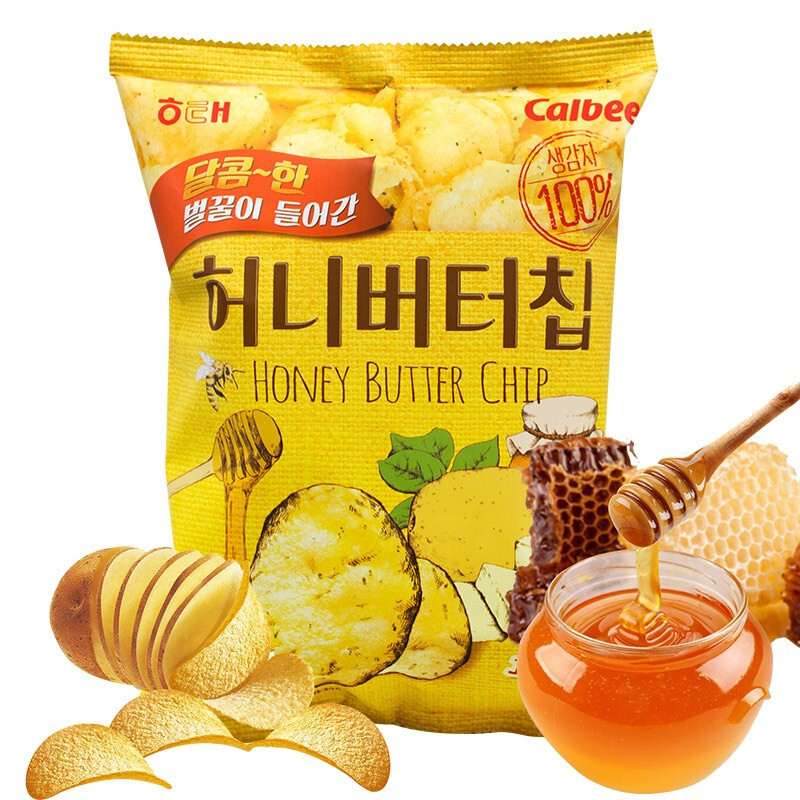 [临期]卡乐比(Calbee)海太蜂蜜黄油味薯片60g 韩国进口零食薯片 休闲膨化食品高清大图