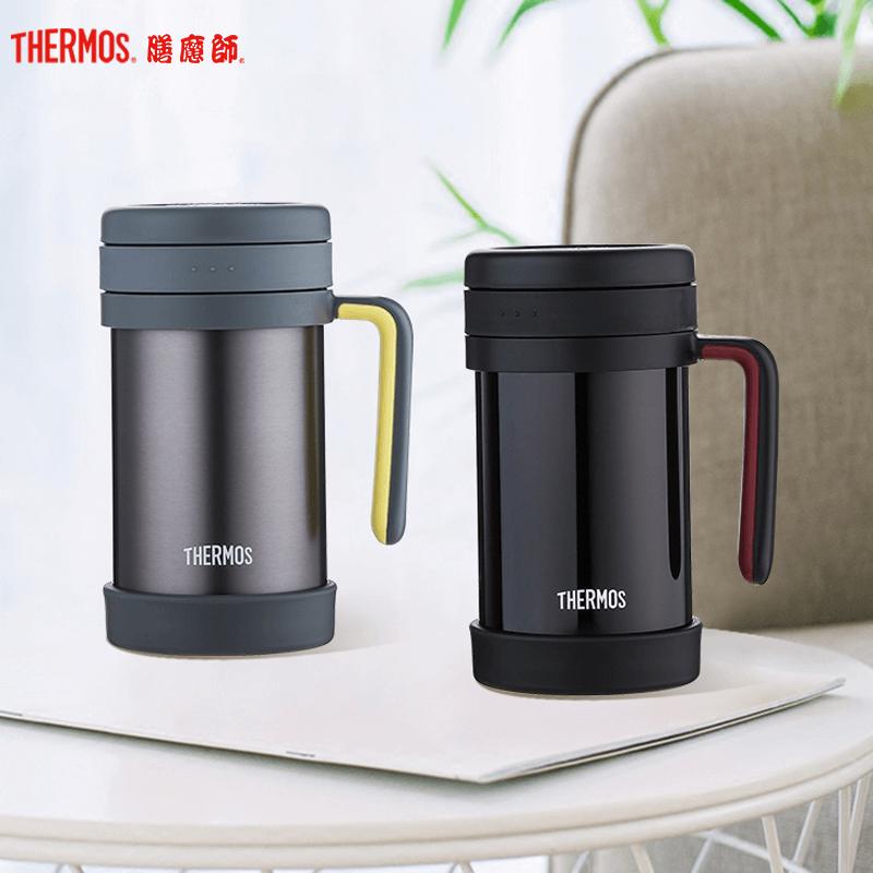 膳魔師(THERMOS)保温杯TCMF-500膳魔师办公杯304不锈钢500ML硅胶茶漏水杯茶杯办公杯长效保温便携/通用
