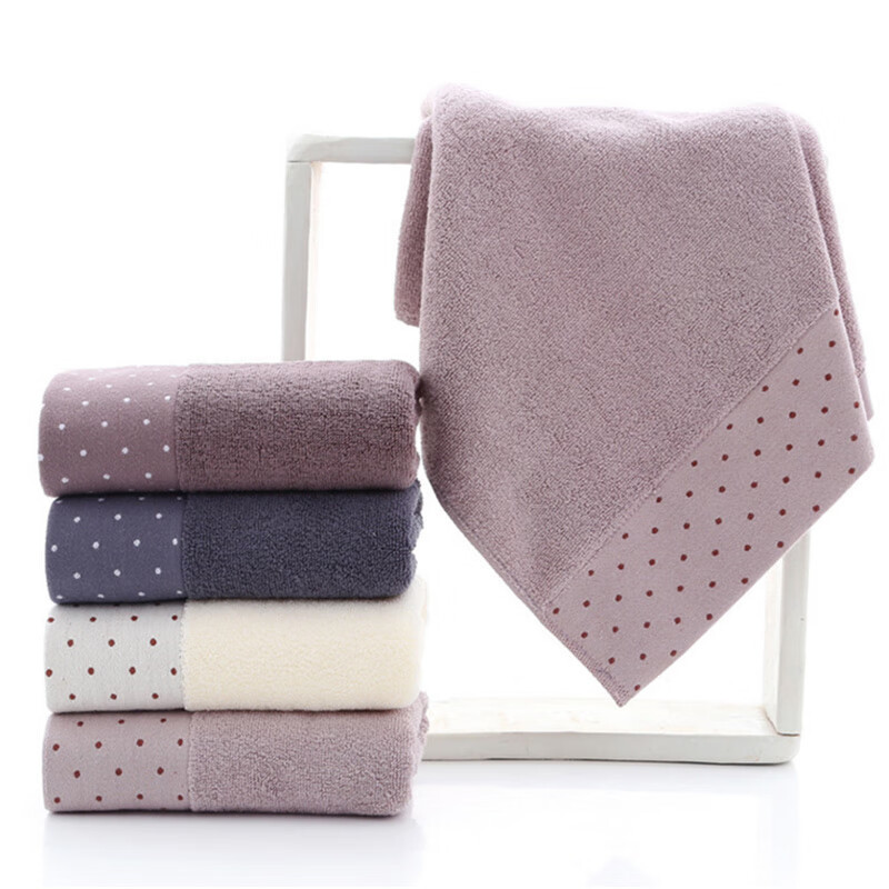 约克罗兰 两条装全棉毛巾礼盒成人家用酒店纯棉洗脸毛巾 星星点缀毛巾 34*74cm*2