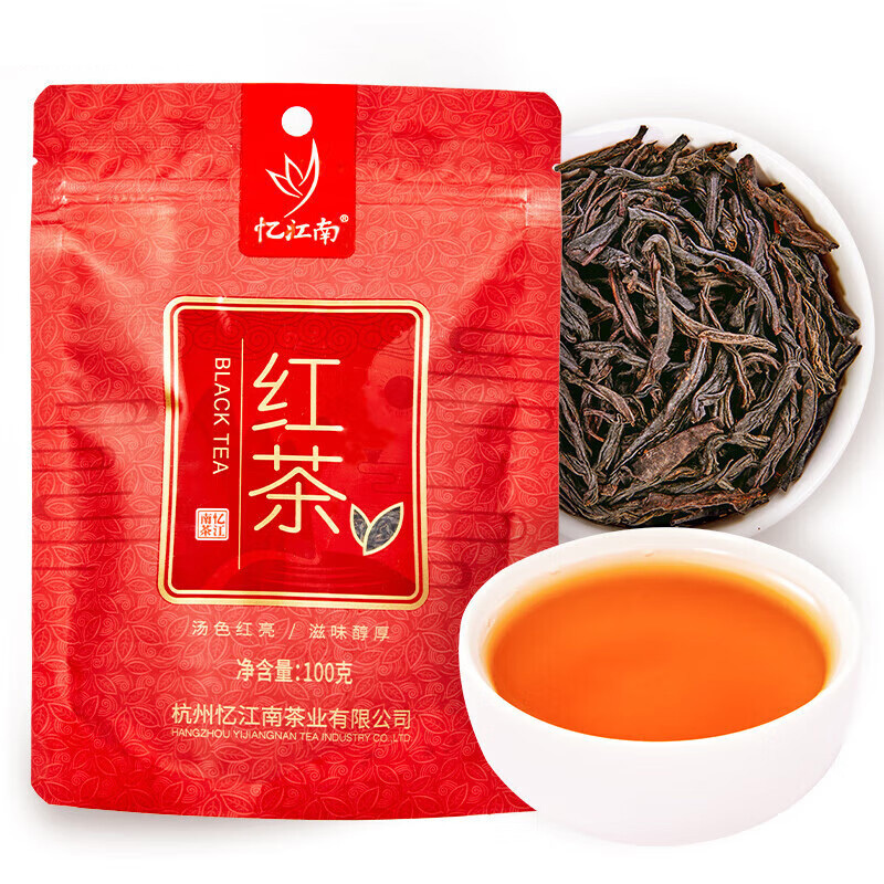 忆江南茶叶红茶中小叶种工夫红茶一级袋装散茶袋装红茶100g