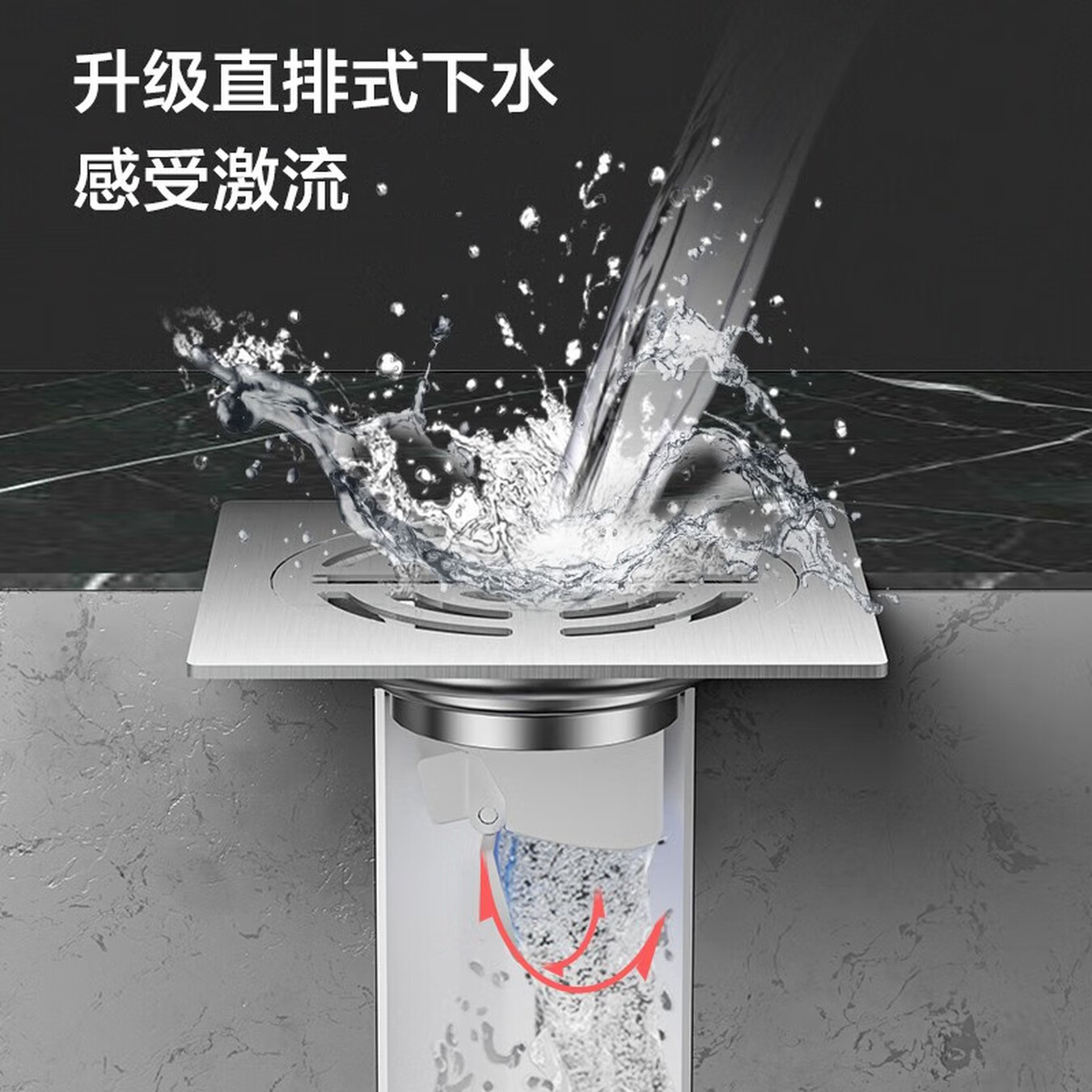 九牧(JOMOO)地漏304不锈钢亮面大流量阳台卫生间大排量地漏92419/92420高清大图