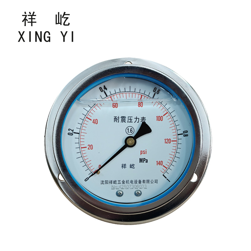 祥屹 耐震压力表轴向带边 YTN100ZT 0-1.0Mpa 块高清大图