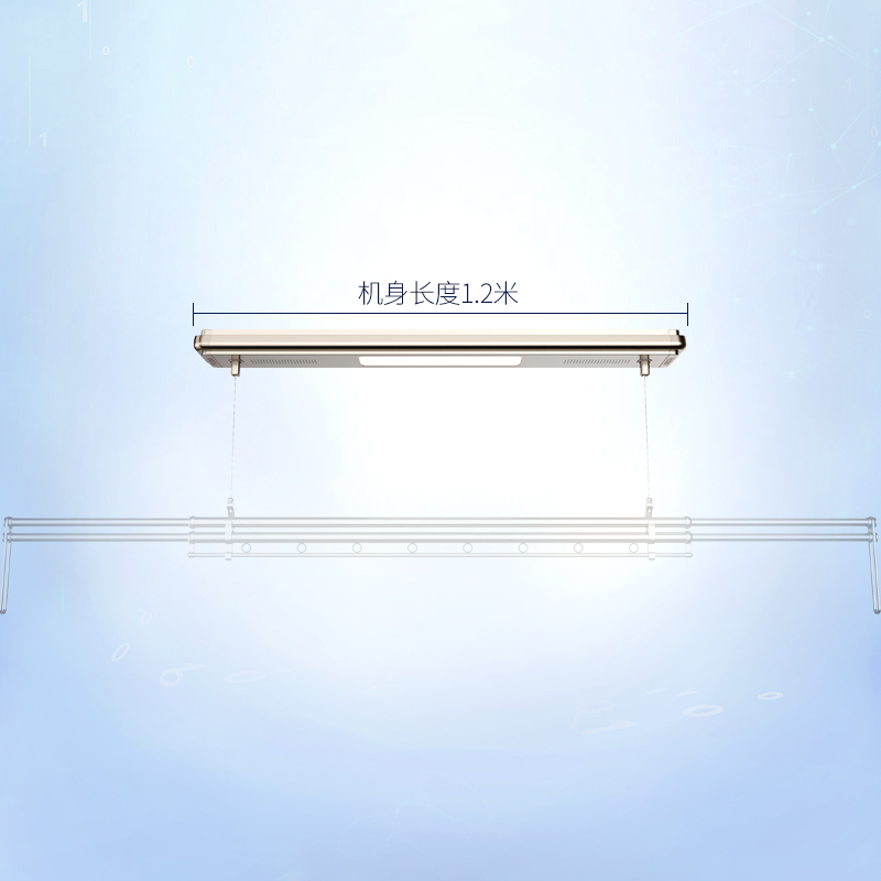 好太太电动晾衣架智能升降晾衣机室内小户型阳台单杆晒衣架晾衣杆D-3001香槟色+单杆26孔+晾被杆+LED灯+保修三年