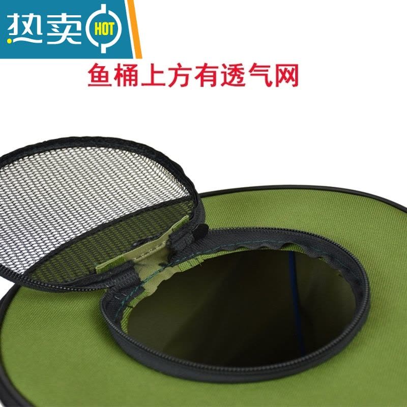 敬平钓鱼桶折叠水桶带盖活鱼桶便携防水帆布鱼桶钓鱼用具装鱼箱手提桶 直径28圆桶图片