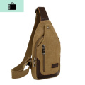 新款胸包男士斜挎包帆布单肩包韩版潮斜跨胸前包休闲小背包男包包NEWLAKE 带扣卡其色