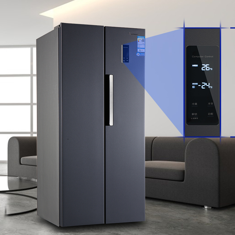双鹿446升对开门冰箱二星级冷冻室 节能双变频 风冷无霜一级能效 节能