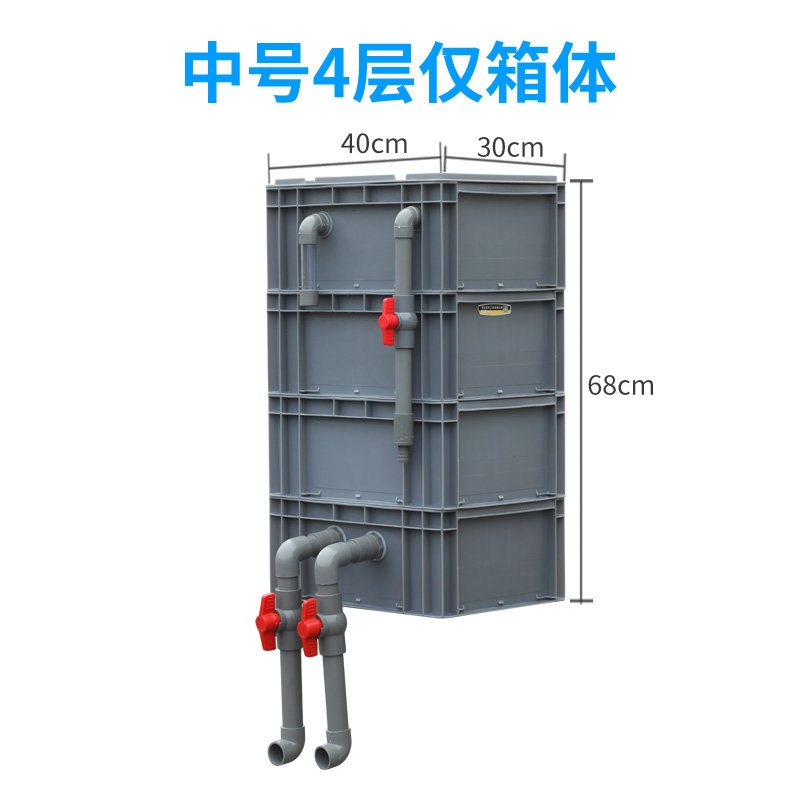鱼缸过滤盒庭院鱼池水循环系统周转箱过滤箱上过滤自制滴流盒 diy