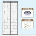 空调帘隔断帘挡风卧室厨房家用防油烟冷气塑料磁铁自吸防风帘子_615_768 宽150*高220 灰色方格【标准魔术贴】